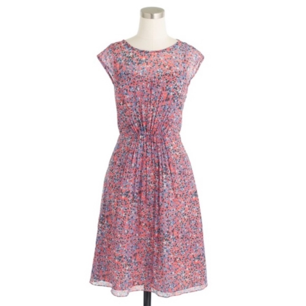 J.Crew retail watercolor pink blue dress size 6